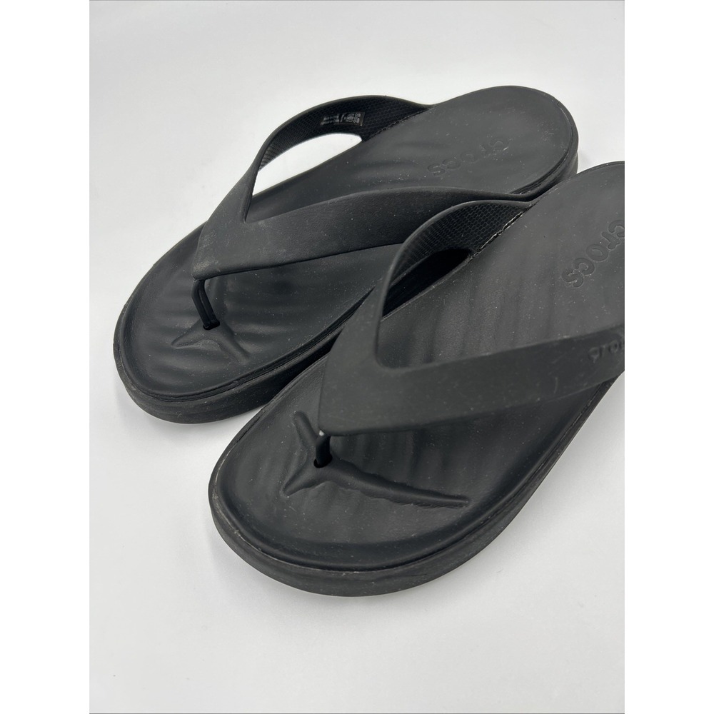 CROCS Getaway Platform Flip Thong Sandals Black Size 8 - Picture 2 of 8